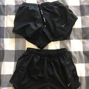 TWO pair Nike running shorts